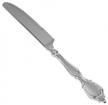 Disposable knife and disposable tableware and dinnerware Baroque 18 cm metallized