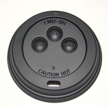 Lid for hot paper cups 250 ml or 8 oz black