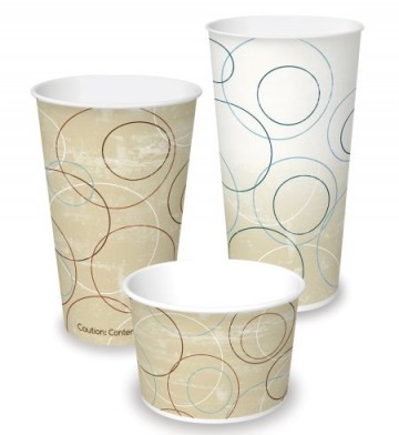 Disposable paper cups for cold drinks and ice cream containers
