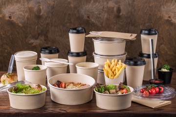 Eco-frienfly bamboo paper food packaging for Take Away and To Go services