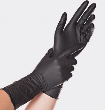 Nitrile gloves powder-free, size XL, black