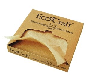 Wrapping paper Eco in dispenser sheets 36x36 cm greaseproof