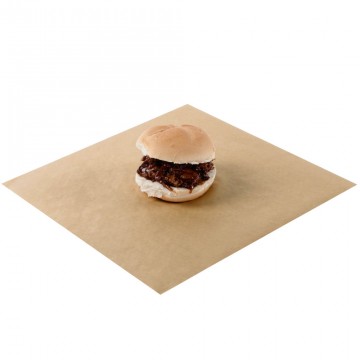 Wrapping paper for burgers brown kraft 36x36 cm in dispenser